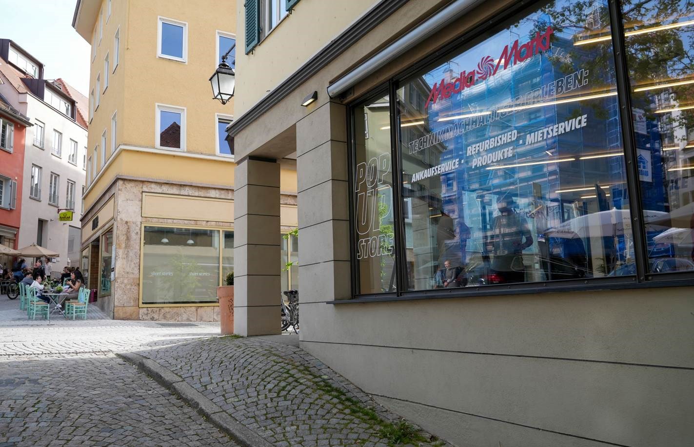  Der neue Betterway Pop-up-Store von MediaMarktSaturn in Tübingen vereint Nachhaltigkeit und Technik (Bildrechte: MediaMarktSaturn Deutschland)