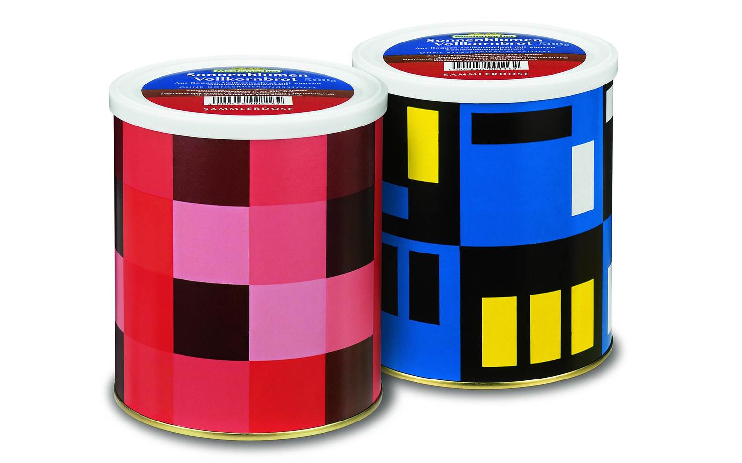 Mestemacher GmbH – Kunst auf Brotdosen – Zwei Kunstwerke von Vera Molnár zierten im Jahr 2004 die kunstvoll gestalteten Brotdosen der Großbäckerei Mestemacher. Bildrechte: Mestemacher GmbH