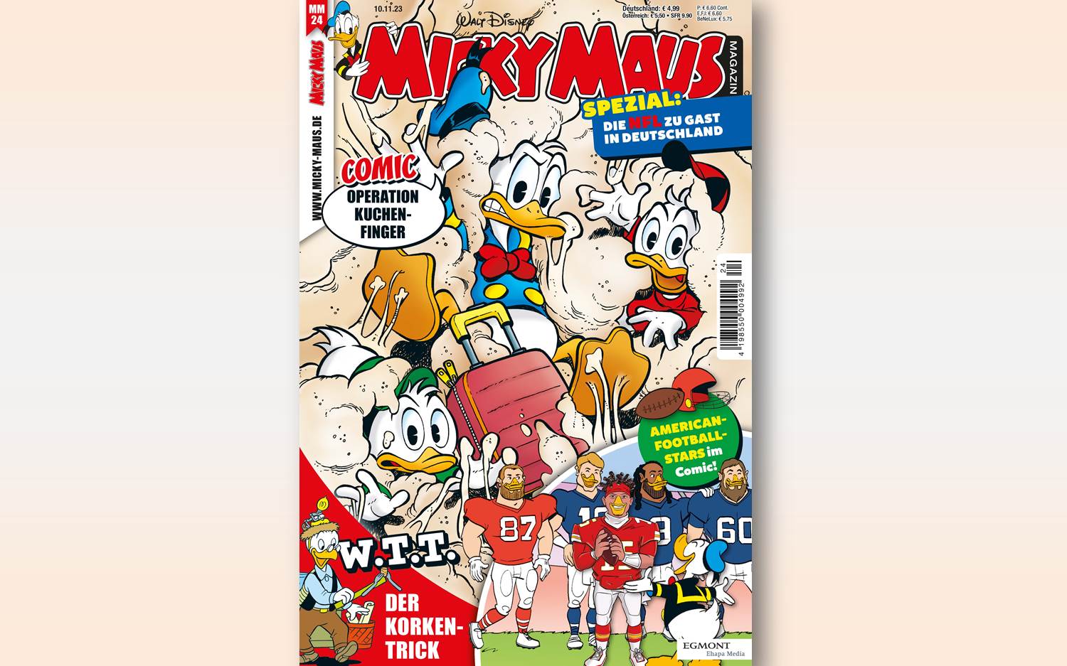 Internationale NFL-Stars sind zu Gast im Micky Maus Magazin Nr. 24 (Copyrights: Egmont Ehapa Media / Disney)