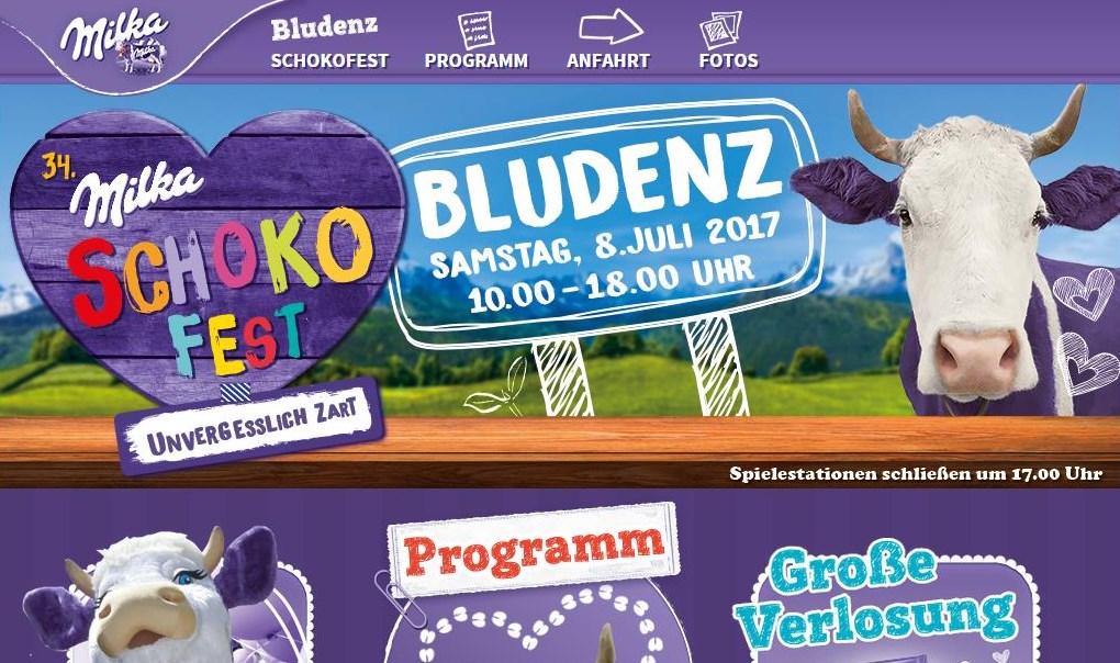 Screenshot: www.milkaschokofest.at