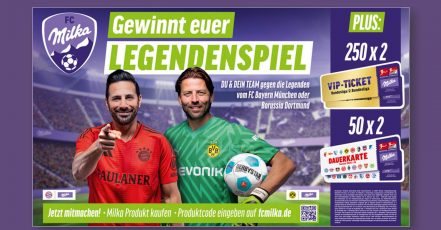 MILKA Legendenspiele 2025, Keyvisual (Bildrechte: Mondelēz International)