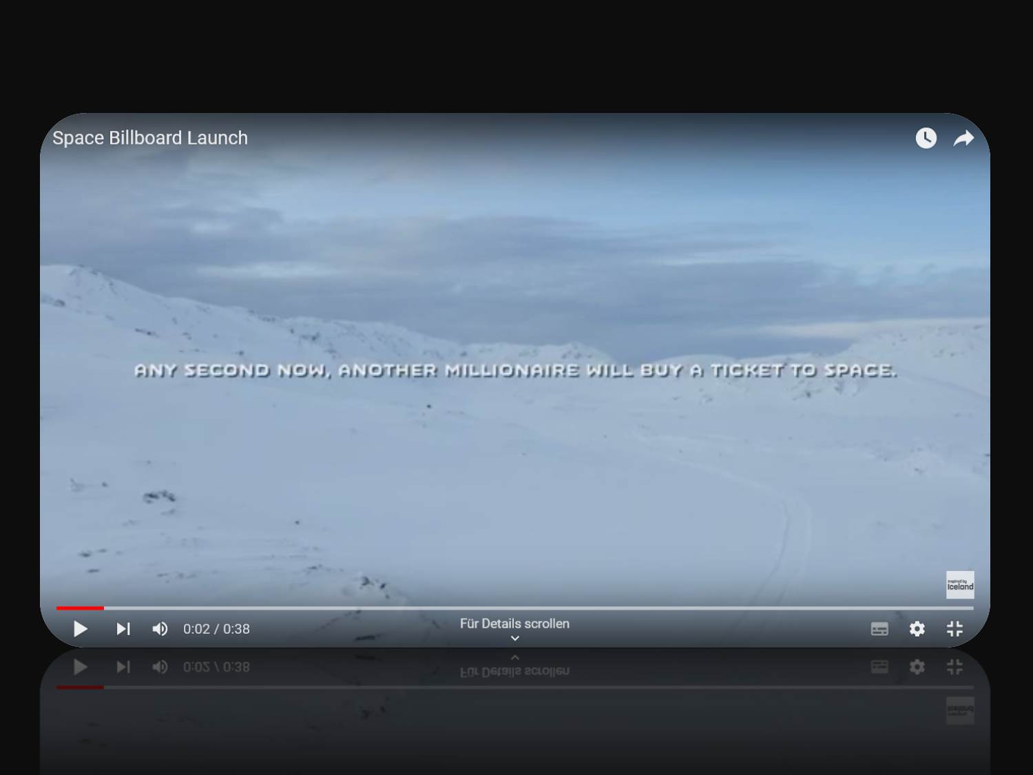 Making-of Video (Behind the scenes) zum "Space Billboard Launch" der "Mission Iceland" von Visit Iceland