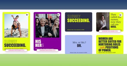 Screenshot v. 8.3.2024 der MyPostcard Website "Women unite" mit den Aktionsmotiven zum Internationalen Frauentag (Weltfrauentag) 2024