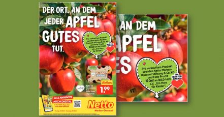 Der Netto Handzettel mit der Netto-Spendenaktion in Kooperation mit Faby zugunsten von Ein Herz für Kinder (Quelle / Copyright: Netto Marken-Discount)