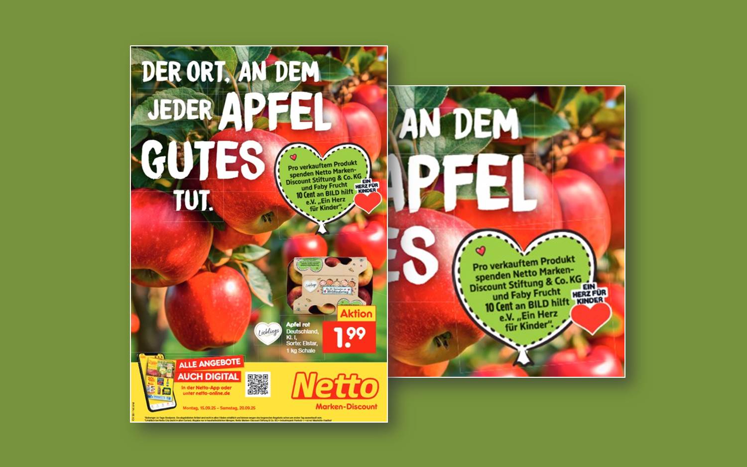 Der Netto Handzettel mit der Netto-Spendenaktion in Kooperation mit Faby zugunsten von Ein Herz für Kinder (Quelle / Copyright: Netto Marken-Discount)