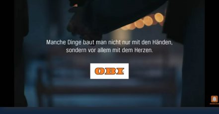 Szene aus dem OBI Weihnachtsfilm 2024, Quelle: YouTube, Titel: DIY vom Herzen (Screenshot v. 02.12.2024, Link s.o.)