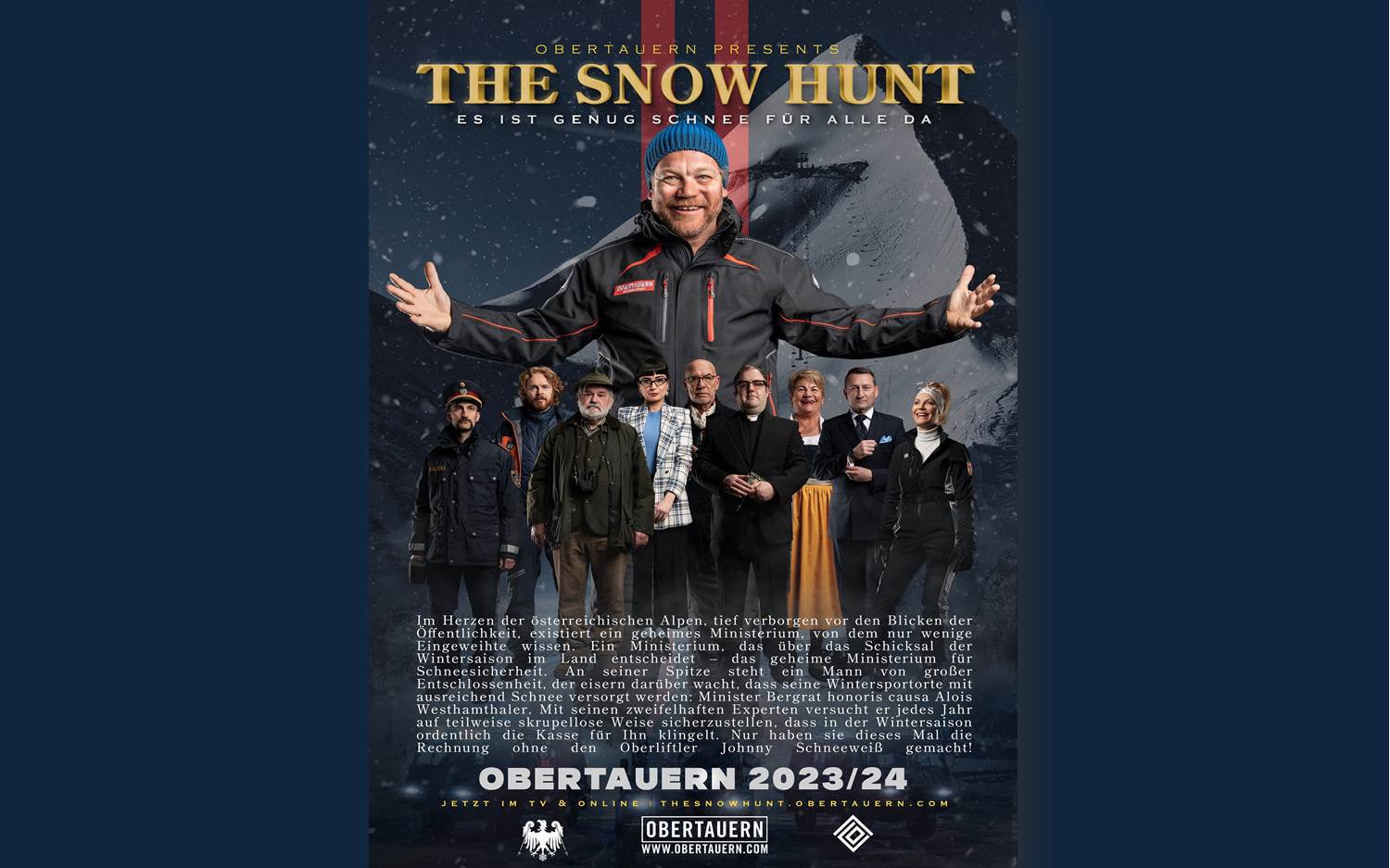 Plakatmotiv für den neuen Werbespot "The Snow Hunt" vom Tourismusverband Obertauern (The Snow Hunt ©TVB Obertauern)