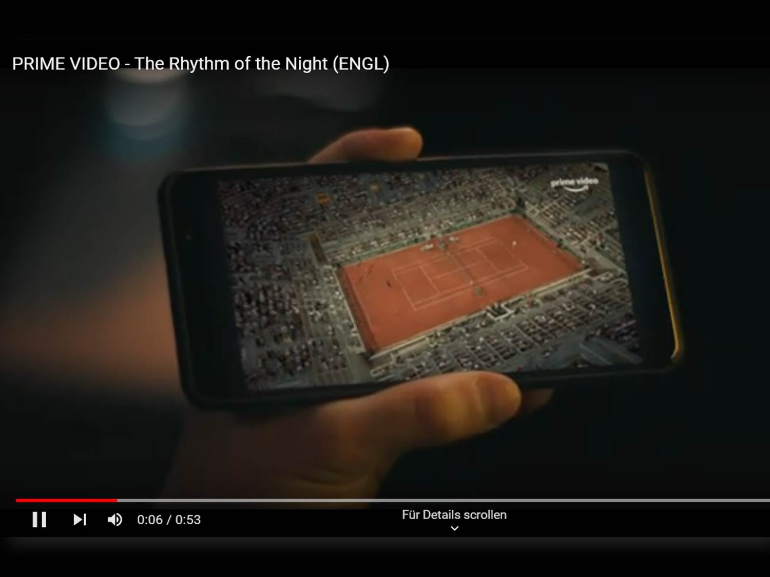 PRIME VIDEO "The Rhythm of the Night" – Werbung für die Night Sessions der French Open 2022