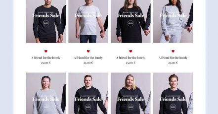 Bild: Statt Black Friday Rabatte - Friends Sale im Webshop von Pure Waste in Kooperation mit HelsinkiMissio (Quelle: TBWA\Helsinki)