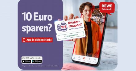 Key Visual der REWE App Kampagne, Ostern 2023 (Copyrights: REWE)