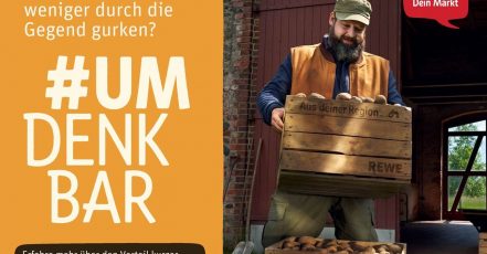 Werbemotiv der neuen REWE #Umdenkbar Kampagne