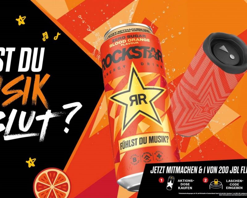 Rockstar Energy Kampagne 2026, Key Visual, Blood Orange Flavour Zero Sugar (Copyright: Rockstar Energy / PepsiCo)