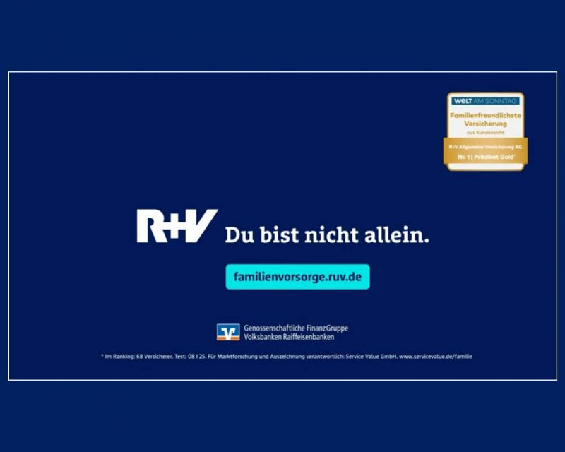 Weil Familie das Wichtigste ist. Bildmotiv aus dem 30-sekündigen R+V Kampagnen-Spot, zu sehen auf YouTube (Quelle: YouTube, Link s.o.)