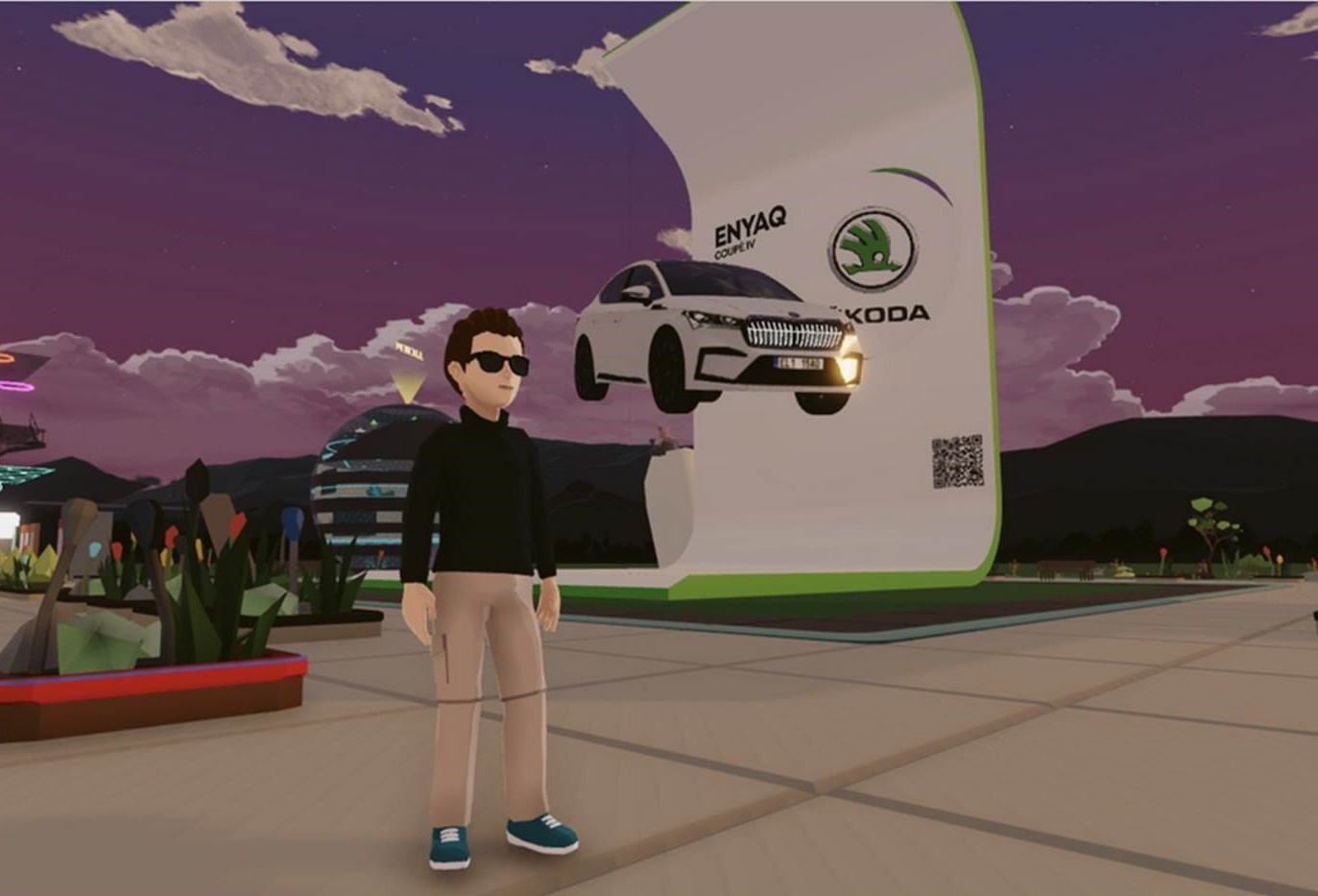 SKODA wirbt ab sofort im 'Decentraland', einem der aktuell größten und bedeutsamsten Metaversen. (Bildrechte: Skoda Auto Deutschland GmbH)