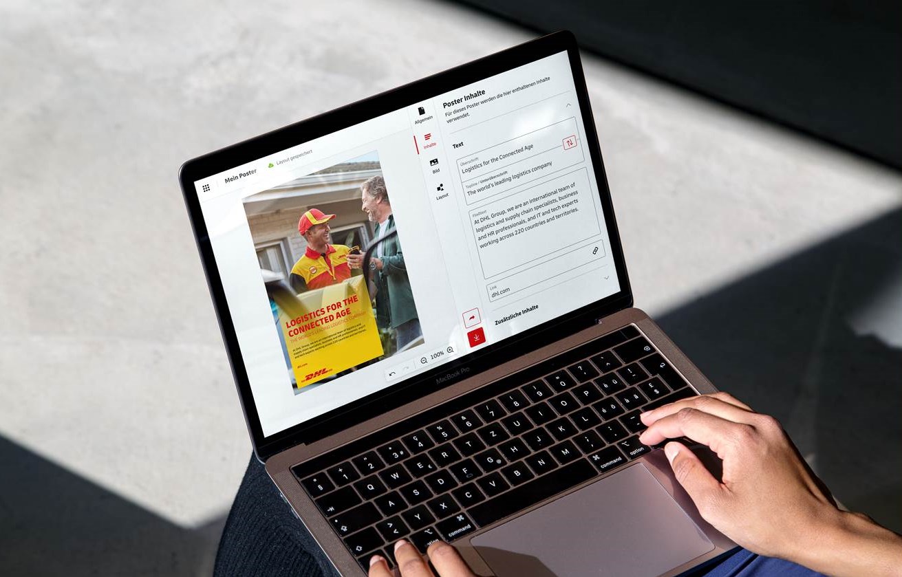 Der Layout-Creator von Strichpunkt für DHL in der Anwendung (Bildrechte: Strichpunkt / DHL)