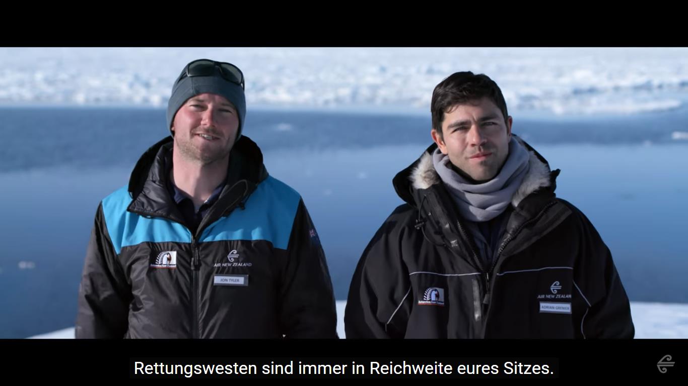 Screenshot Sicherheits-Video Air New Zealand: https://www.youtube.com/watch?v=TEsHqdA9dV0&feature=youtu.be