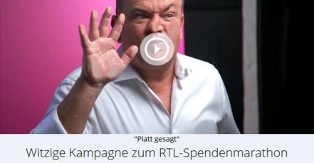 Screenshot der Kampagnen-Website RTL - Wir helfen Kindern. Wolfram Kons drückt sich für den guten Zweck die Nase platt.(Link: https://wirhelfenkindern.rtl.de/cms/index.html)