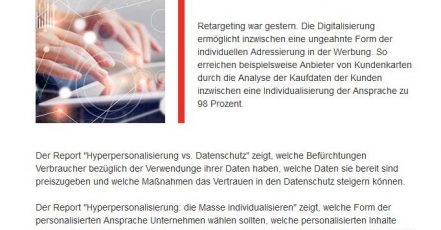 Screenshot: YouGov Reports zum Thema "Hyperpersonalisierung"