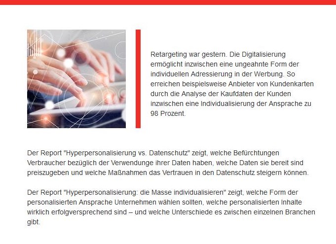 Screenshot: YouGov Reports zum Thema "Hyperpersonalisierung"