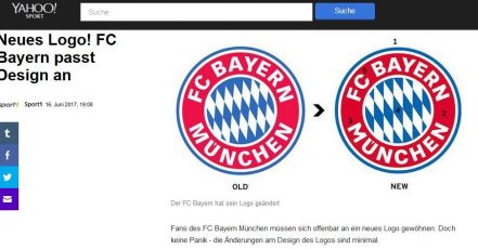 Screenshot: https://de.sports.yahoo.com/news/neues-logo-fc-bayern-passt-170800032.html, 17.06.2017