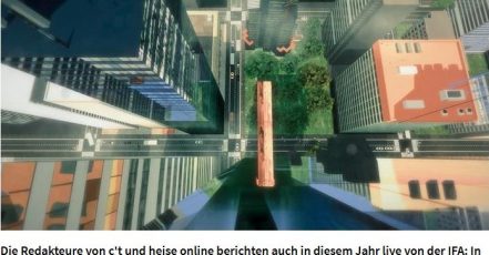 Nervenkitzel pur: Heise Medien schickt die Besucher der IFA auf die "VR-Planke" Screenshot: heise.de_30.08.2017