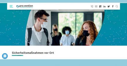 Die Fachmesse pro.vention kann 2020 aufgrund eines strengen Hygiene- und Sicherheitskonzeptes stattfinden (Screenshot: https://www.provention-erfurt.de/ )