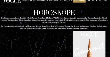 Screenshot: http://www.vogue.de/horoskope 05.02.2018