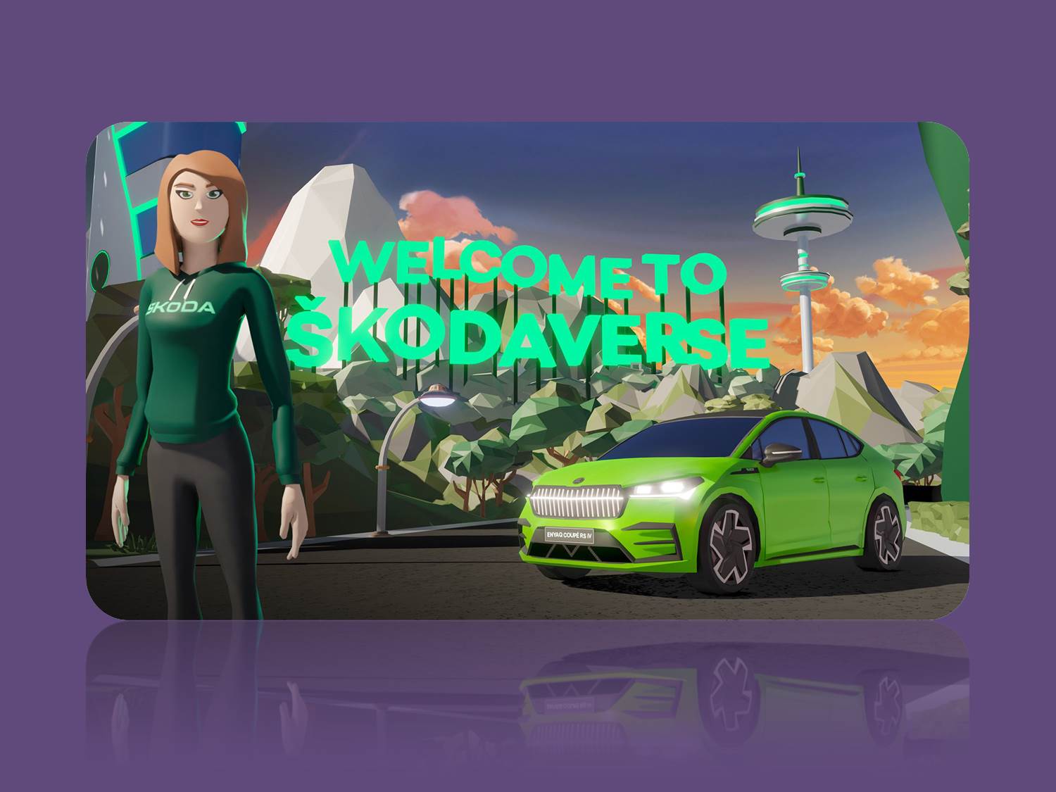 Im neuen Skodaverse, dem Metaverse von Skoda, kann man den tschechischen Automobil-Hersteller virtuell entdecken. Das neue Projekt liefert Informationen zur Elektromobilität und ermöglicht virtuelle Probefahrten. (Bildrechte: SMB | Fotograf: Skoda Auto Deutschland GmbH)