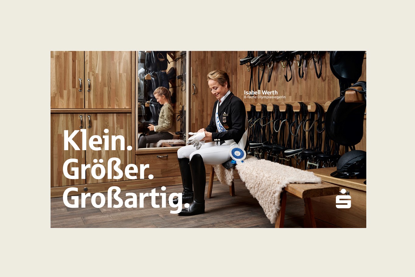 Sparkassen-Kampagne zur Reit-WM 2026, Key Visual mit Testimonial Isabell Werth (Copyright: Sparkassen-Finanzgruppe; Agentur: Jung von Matt SPORTS)