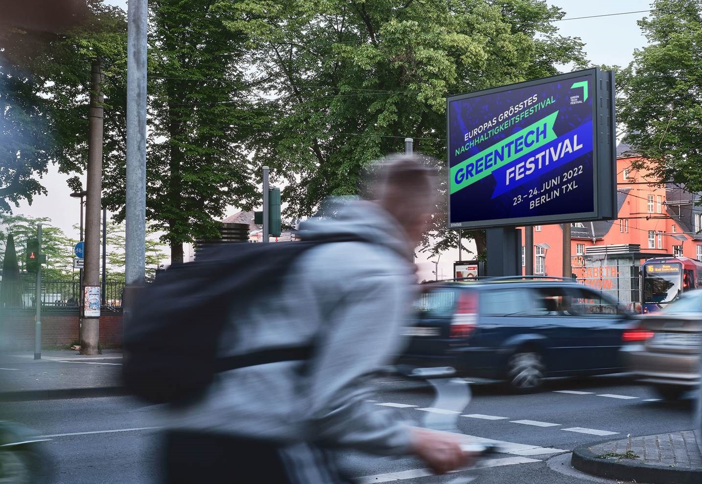 Stroeer Kampagne, DOOH Motiv für das Greentech Festival 2022