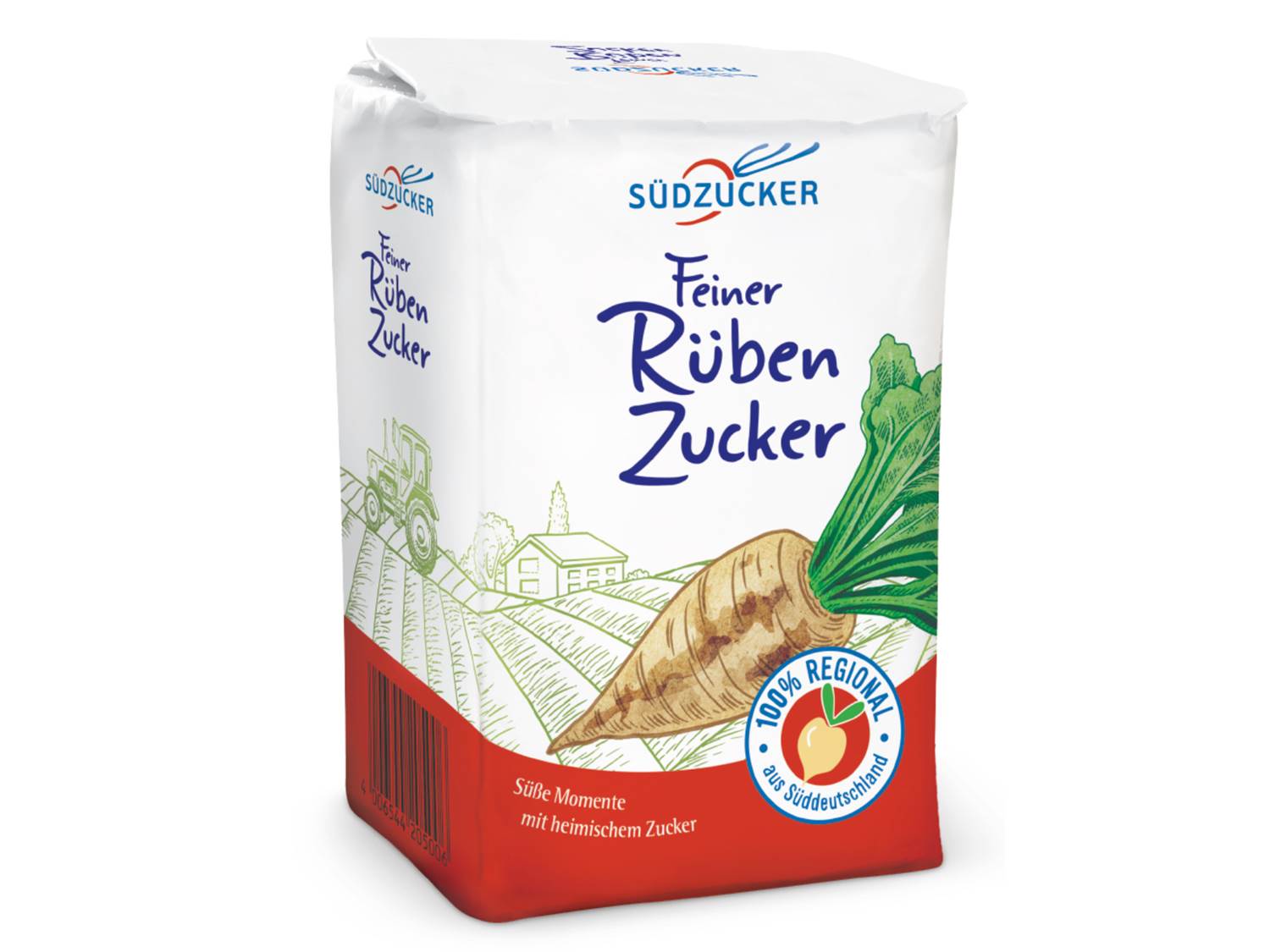 Die Herkunft und Regionalität von "Feiner Rüben Zucker" stehen beim neuen Verpackungsdesign im Vordergrund (Quelle / Copyrights: Südzucker AG)