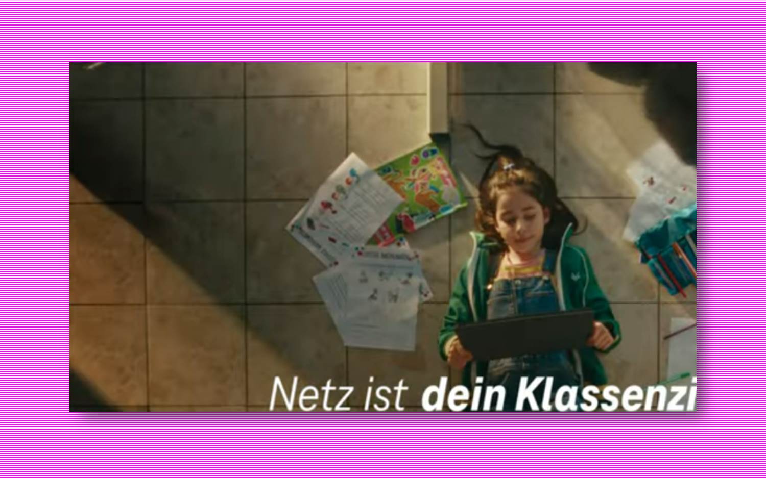 Screenshot (v. 14.08.2023) aus dem Kampagnenfilm "Wir sind das Netz | Telekom Erleben auf YouTube"