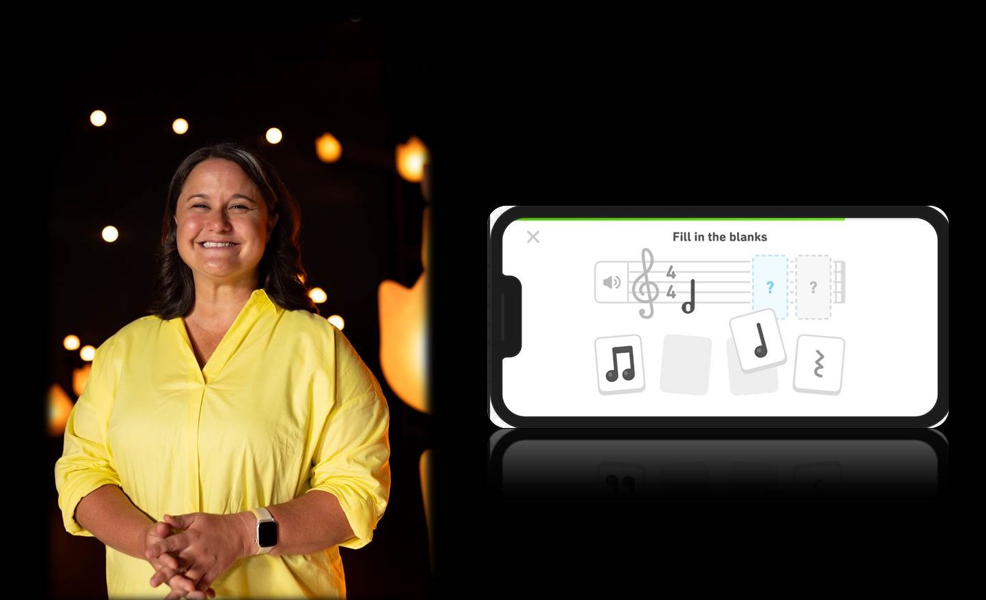 Vanessa Jameson, Director of Engineering bei Duolingo | Duolingo Music (Screenshot)