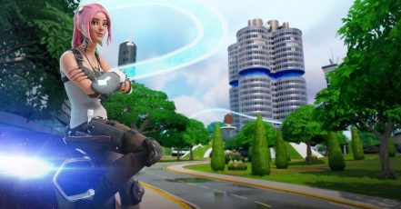 Virtuelle Insel "Hypnopolis" von BMW in Fortnite. Hier gibt es u.a. den BMW iX2 Car Creator - eine Weltneuheit. (Bildquelle: BMW Group)