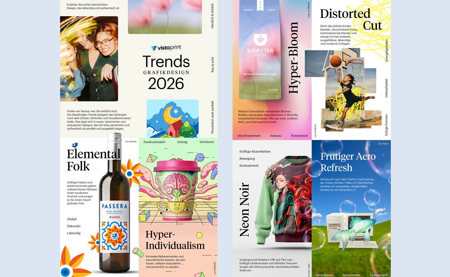 Infografik Design-Trends 2026, Grafikdesign Trends von VistaPrint (Quelle / Copyright: VistaPrint)