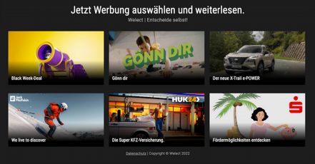 Screenshot von der Jack Wolfskin Shoppable Video Ad (links unten), via Welect, in der Allgäuer Zeitung online (Bildquelle: Welect)