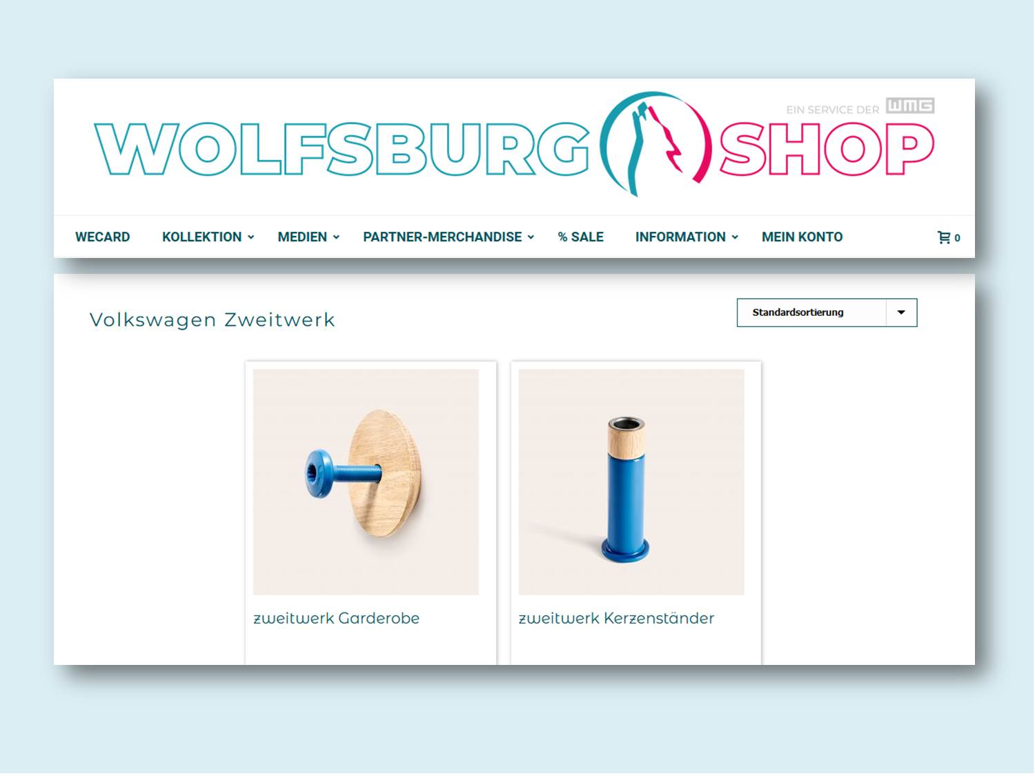 Zwei Zweitwerk-Artikel aus dem Wolfsburg Shop (Quelle: Wolfsburg Wirtschaft und Marketing GmbH WMG)