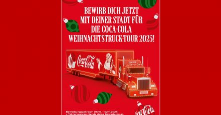 Bewerbungsposter, Coca-Cola Weihnachts-Truck-Tour 2025 (Bildrechte: Coca-Cola)