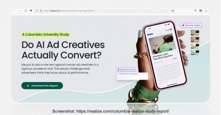 Screenshot Landingpage (v. 29.01.2026) zur Columbia University Study – Do AI Ad Creatives Actually Convert (Link s.o.)