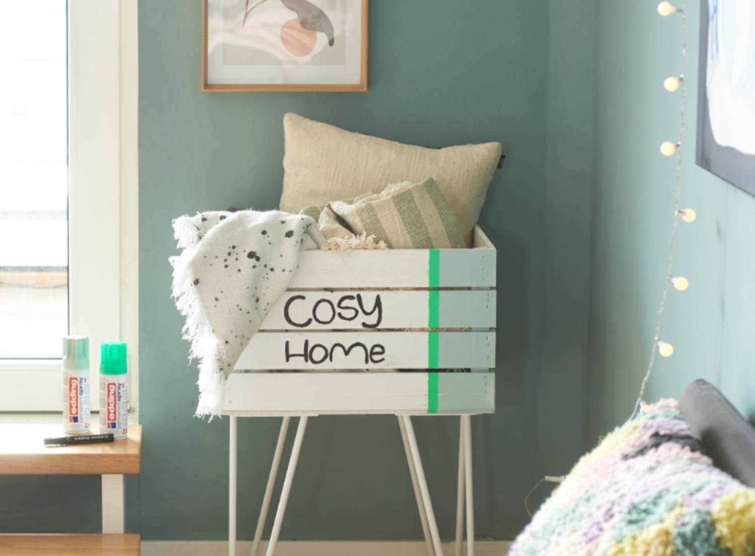 Upcycling-Idee Holzkiste – edding startet internationale Kampagne zum Thema Upcycling (Bildrechte: edding International GmbH)