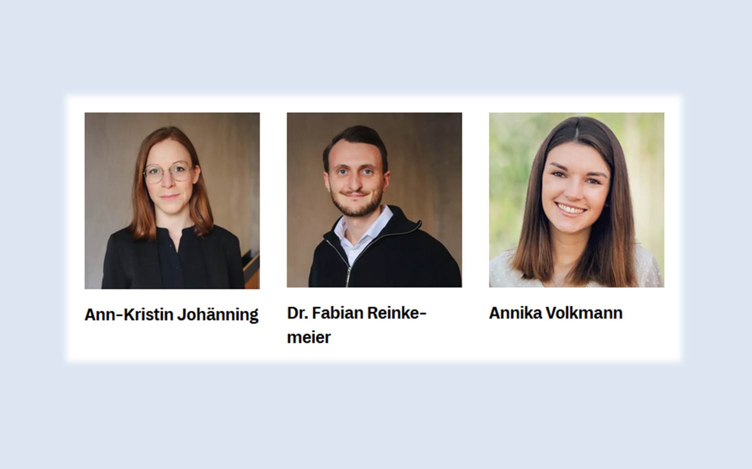 Das Autorenteam des elaboratum Whitepapers zum Thema "Digitale Inklusion" / "Barrierefreie Websites" – Ann-Kristin Johänning, Dr. Fabian Reinkemeier und Annika Volkmann