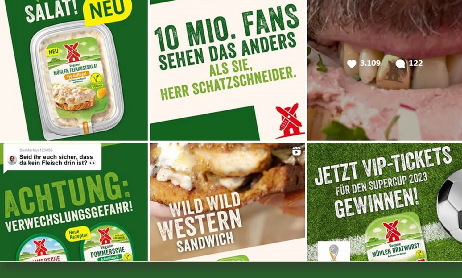 Rügenwalder Mühle bekommt Verstärkung von Content Creator Paul Ripke | Screenshot (08.08.2023) vom Instagram Kanal der Rügenwalder Mühle (@ruegenwaldermuehle)