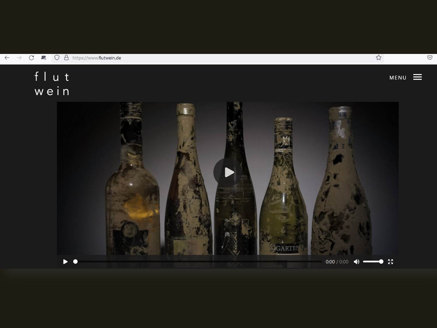 Screenshot (v. 14.11.2022) des 30-sekündigen Videos zur Aktion Flutwein (Quelle / Link: https://www.flutwein.de/)