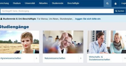 Screenshot: Homepage der Universität Hohenheim_02.01.2018